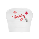 Minnesota Twins Lipstick Crop Tube Top - Tiny Turnip