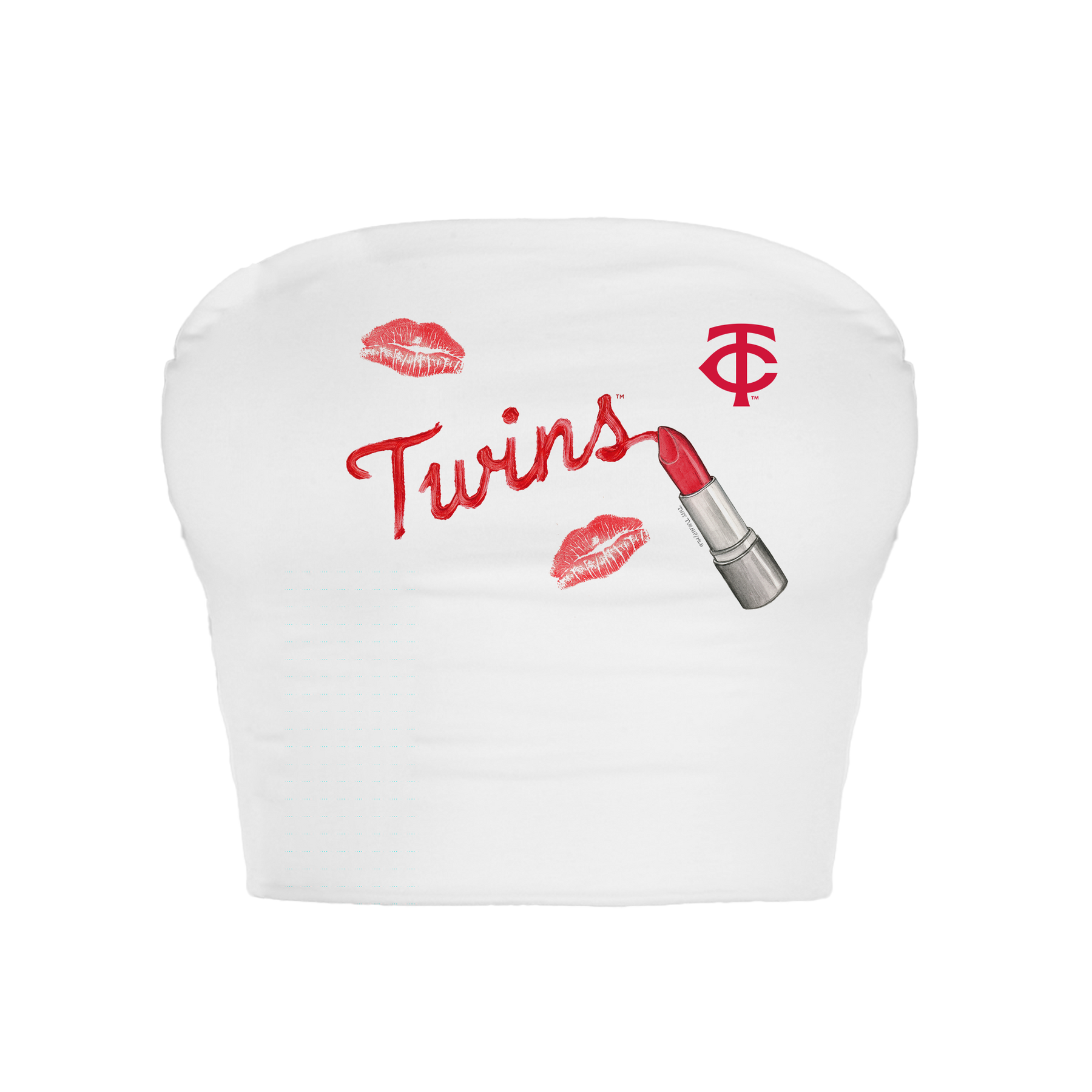 Minnesota Twins Lipstick Crop Tube Top - Tiny Turnip