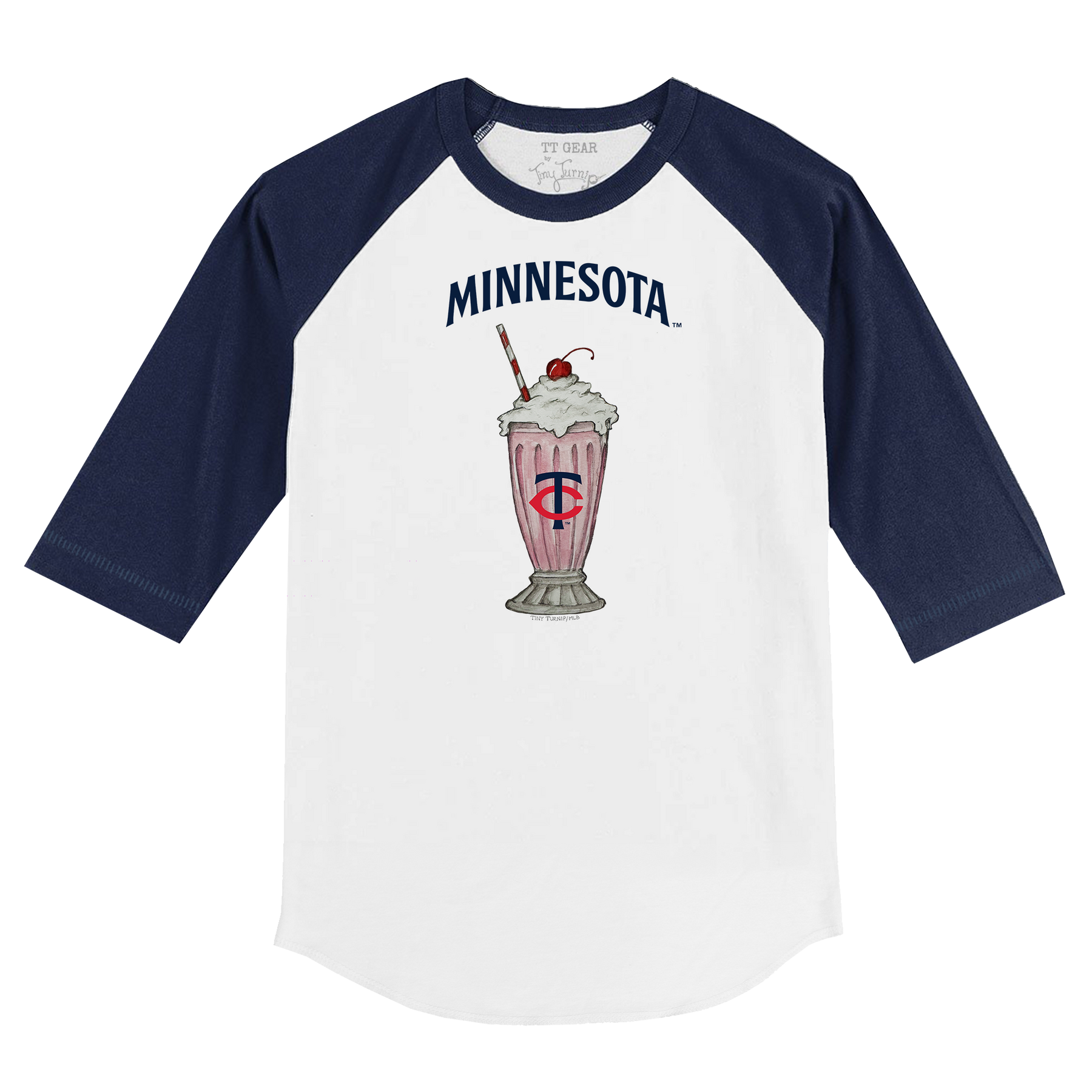 Minnesota Twins Milkshake 3/4 Navy Blue Sleeve Raglan