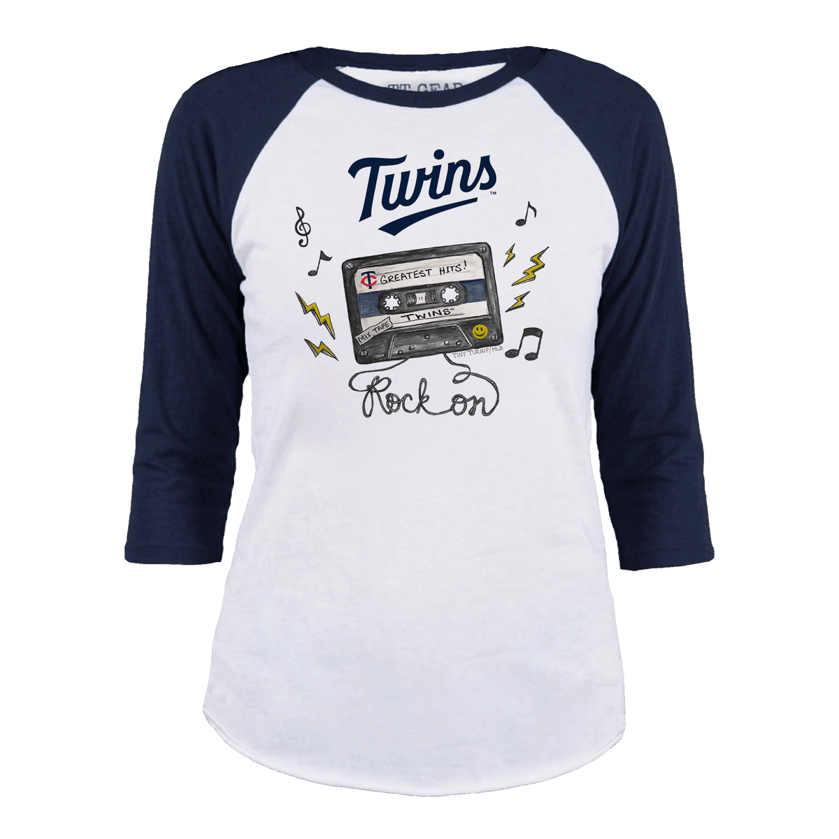 Minnesota Twins Mixtape 3/4 Navy Blue Sleeve Raglan