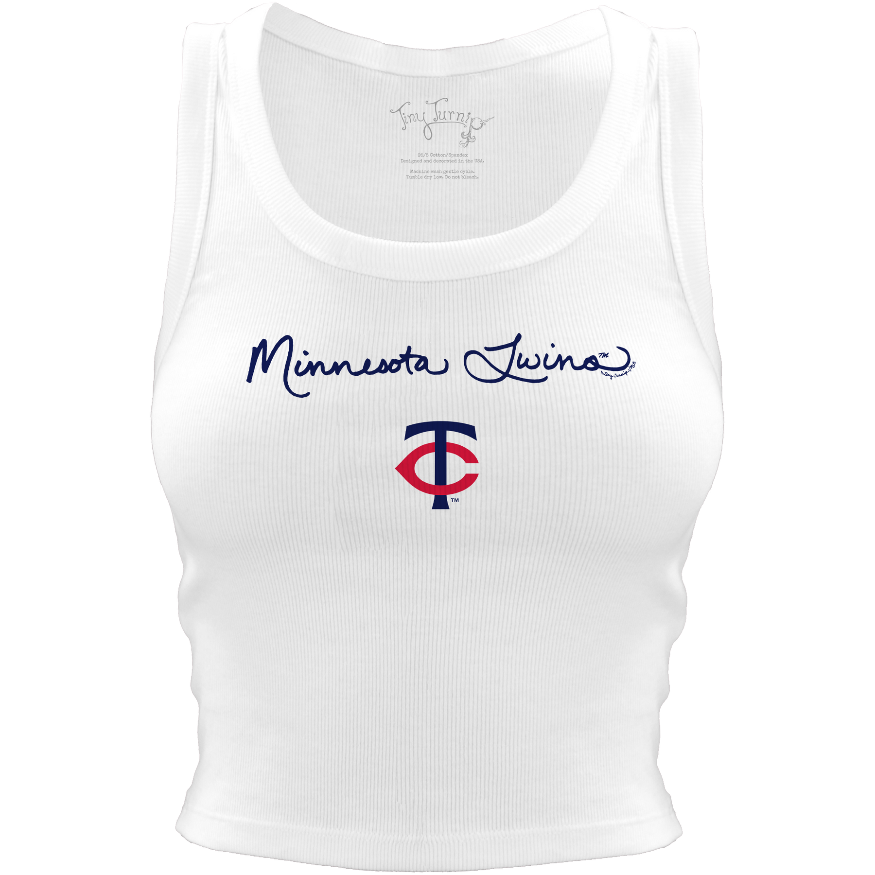 Minnesota Twins Logo Script Crop Tank - Tiny Turnip