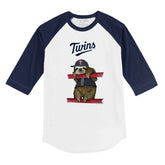 Minnesota Twins Sloth 3/4 Navy Blue Sleeve Raglan