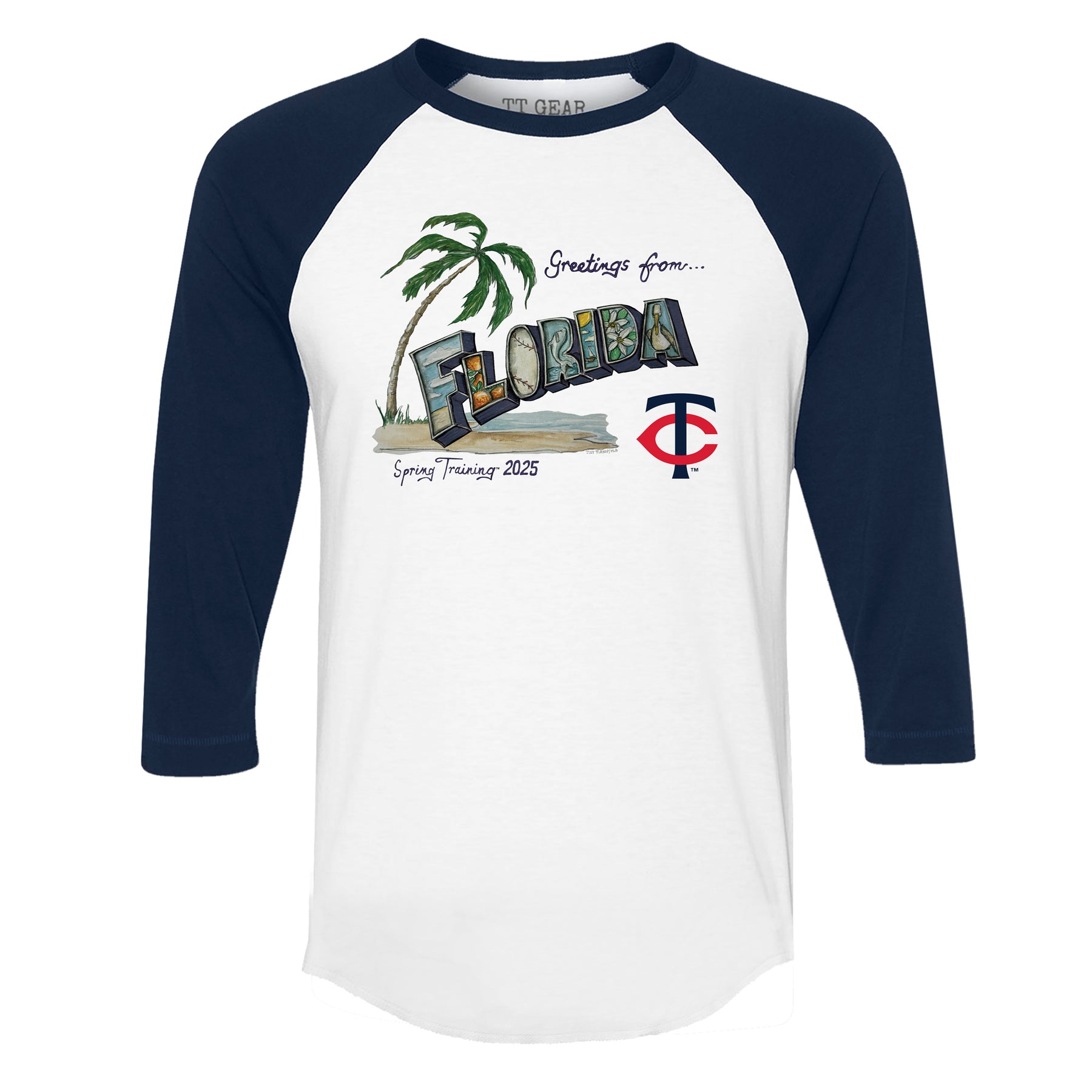 Minnesota Twins Spring Training 2025 3/4 Navy Blue Sleeve Raglan