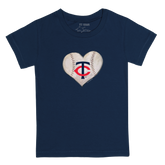Minnesota Twins Stitched Heart Kid's Tee Shirt - Tiny Turnip