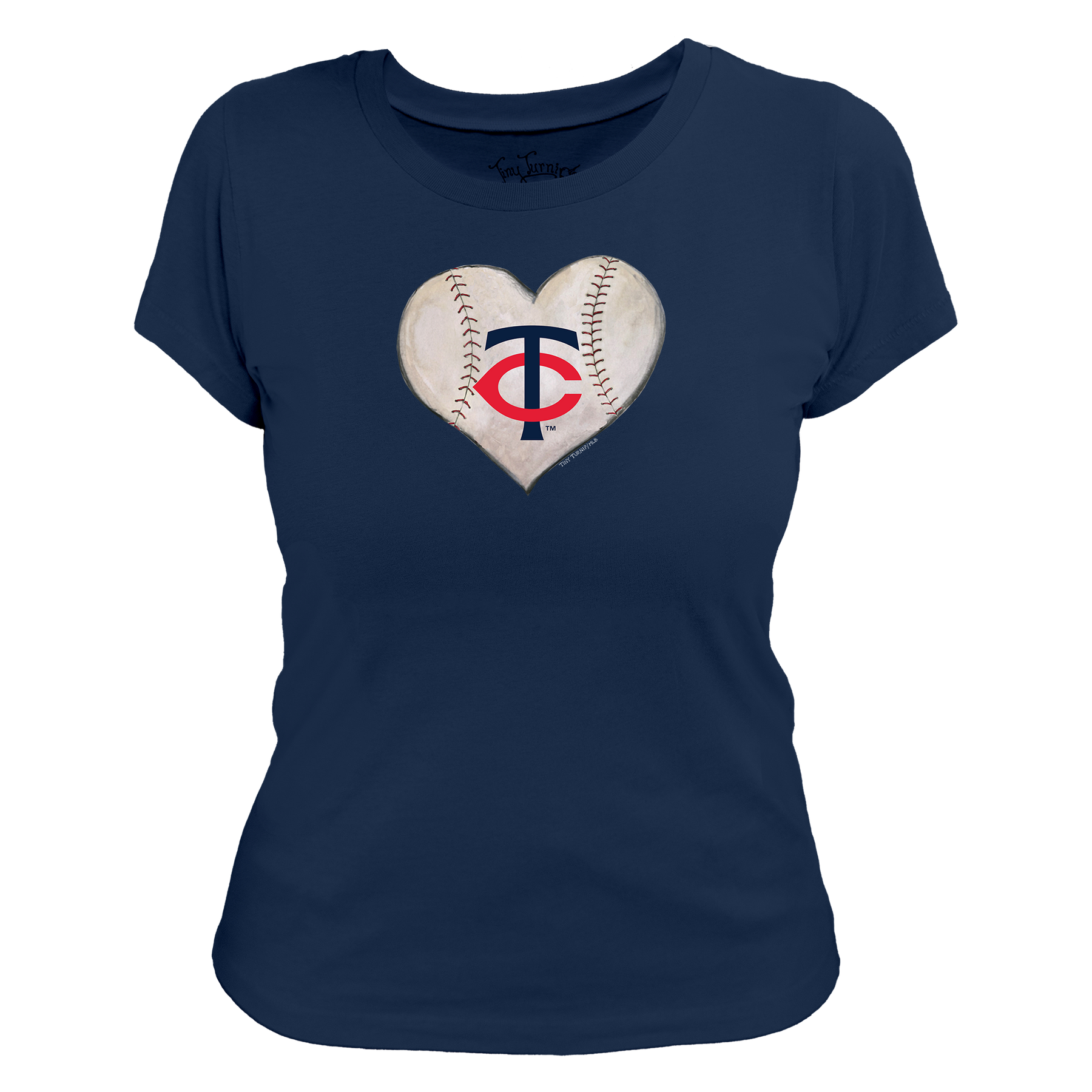 Minnesota Twins Stitched Heart Women's Tee Shirt - Tiny Turnip