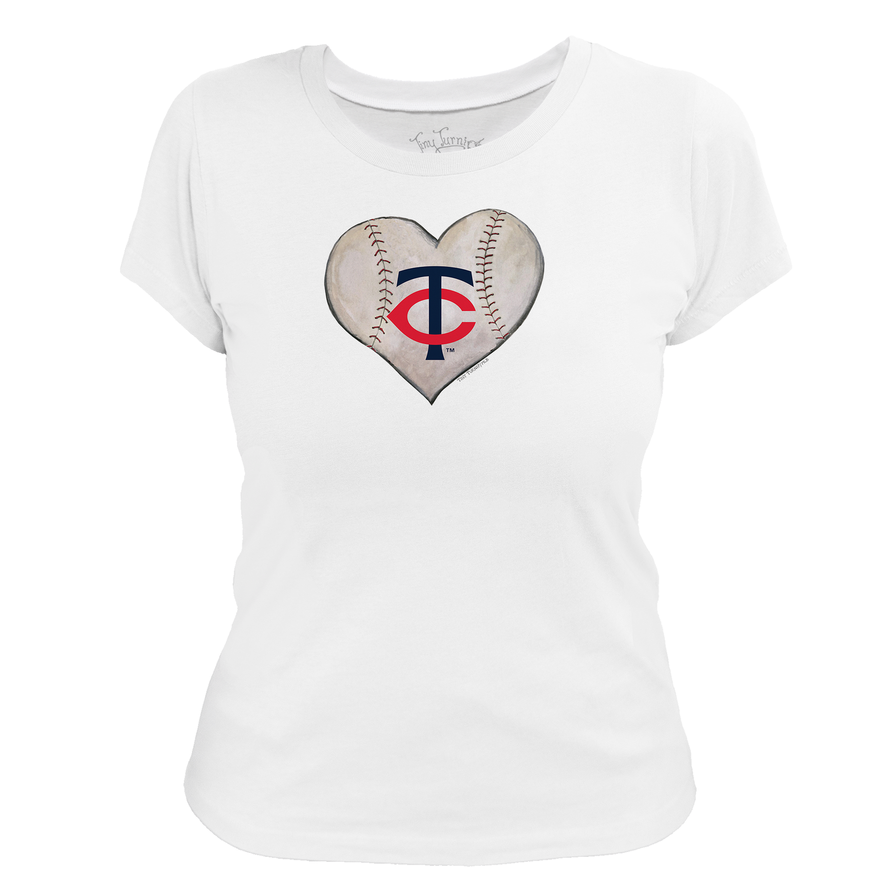 Minnesota Twins Stitched Heart Women's Tee Shirt - Tiny Turnip