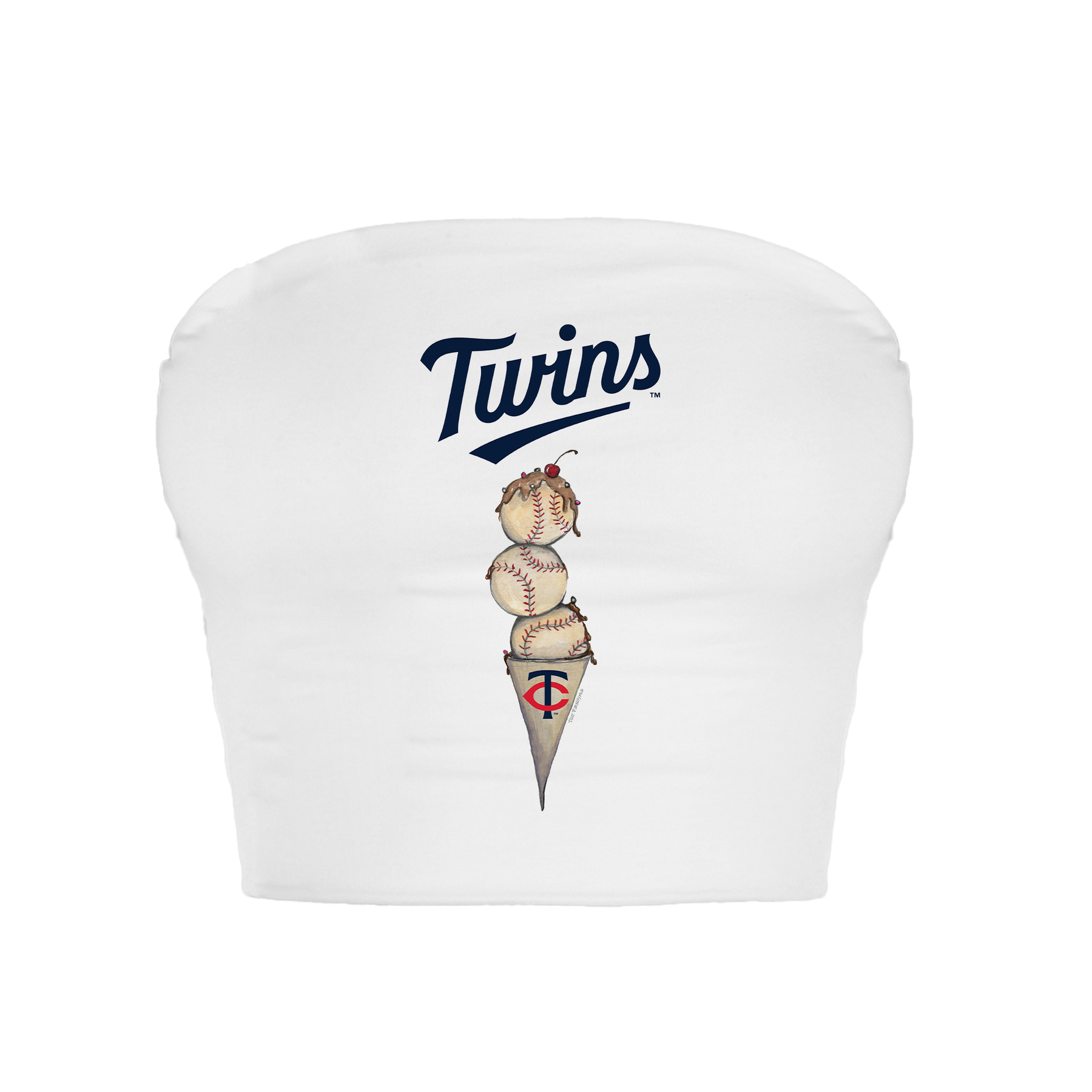 Minnesota Twins Triple Scoop Crop Tube Top