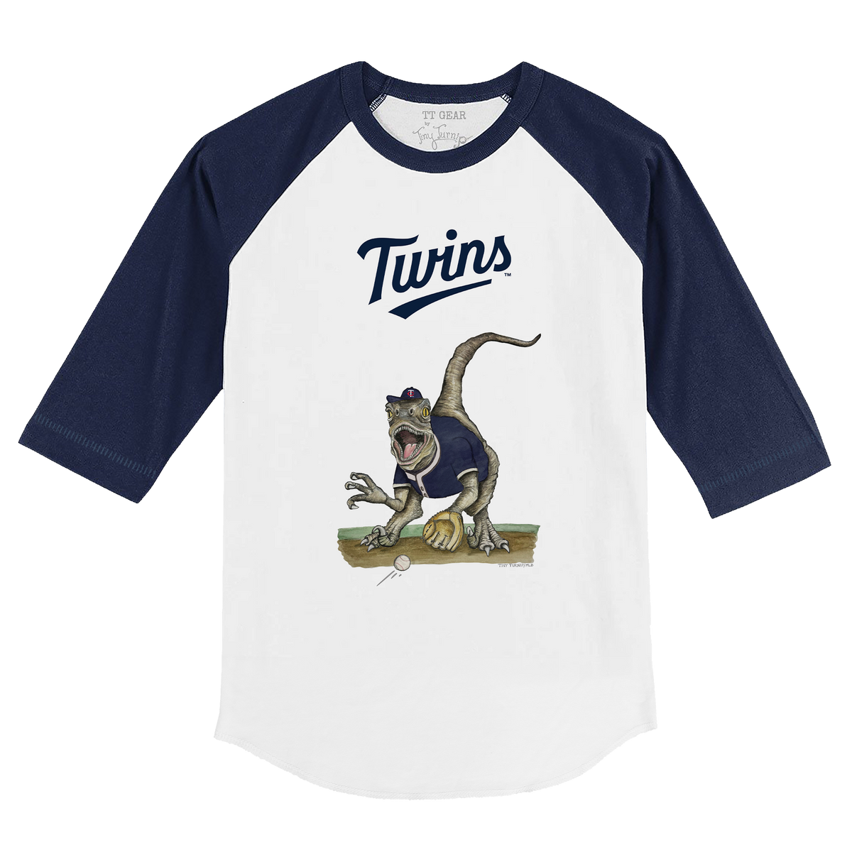 Minnesota Twins Velociraptor 3/4 Navy Blue Sleeve Raglan