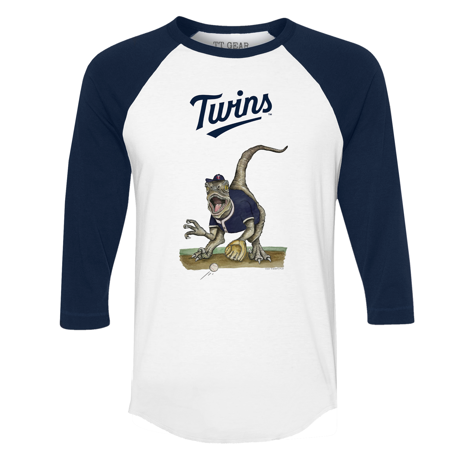 Minnesota Twins Velociraptor 3/4 Navy Blue Sleeve Raglan