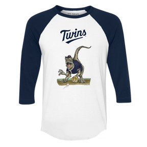 Minnesota Twins Velociraptor 3/4 Navy Blue Sleeve Raglan