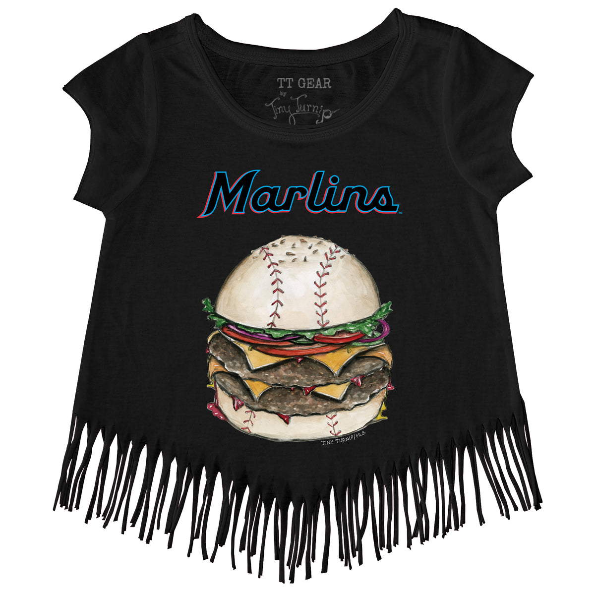 Miami Marlins Burger Fringe Tee