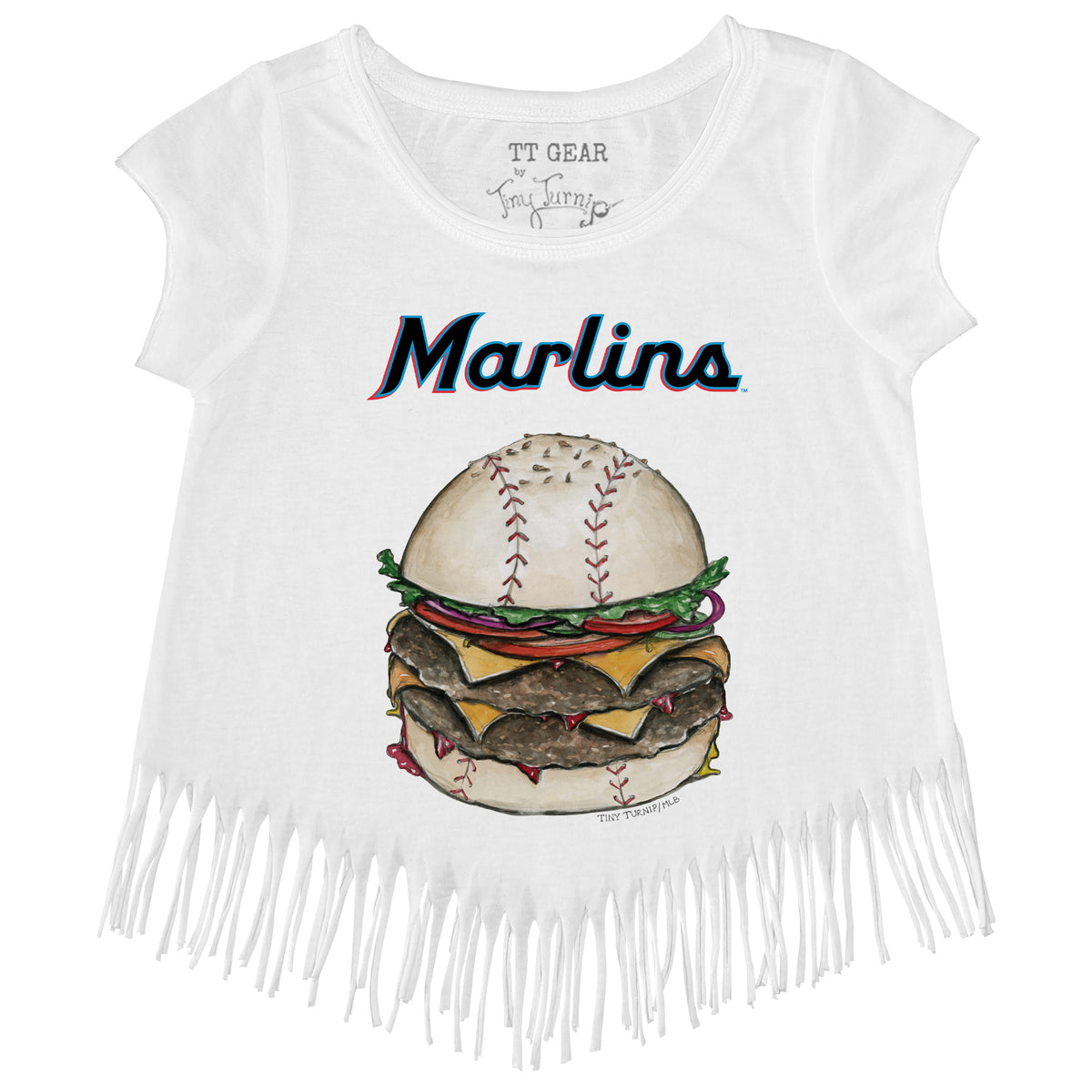 Miami Marlins Burger Fringe Tee