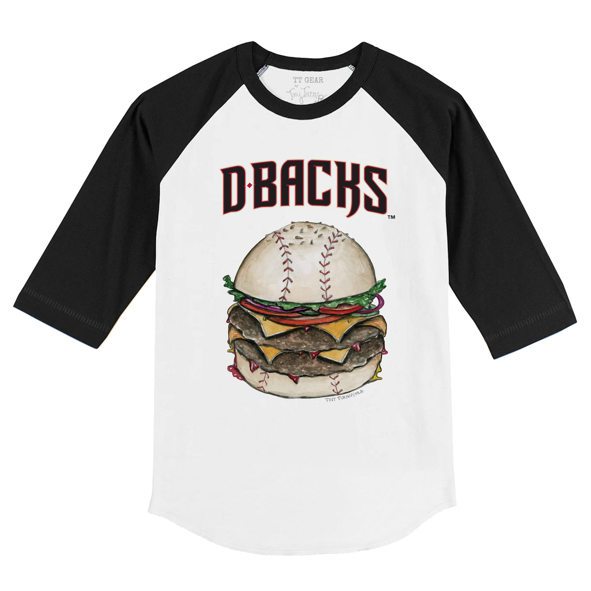 Arizona Diamondbacks Burger 3/4 Black Sleeve Raglan