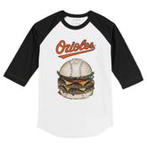 Baltimore Orioles Burger 3/4 Black Sleeve Raglan