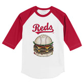 Cincinnati Reds Burger 3/4 Red Sleeve Raglan