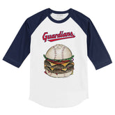 Cleveland Guardians Burger 3/4 Navy Sleeve Raglan