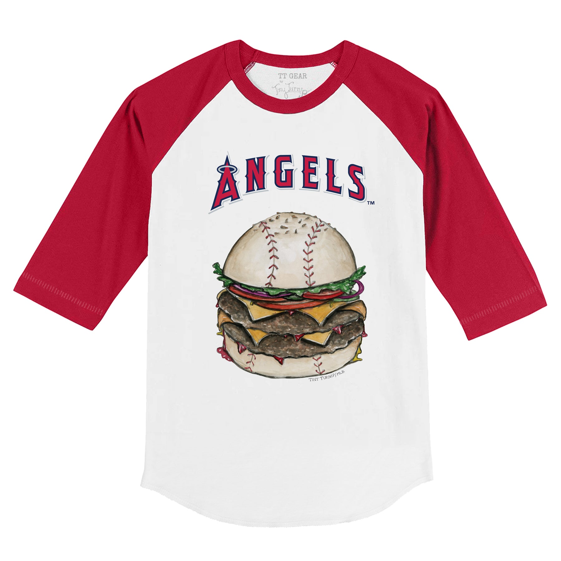 Los Angeles Angels Burger 3/4 Red Sleeve Raglan