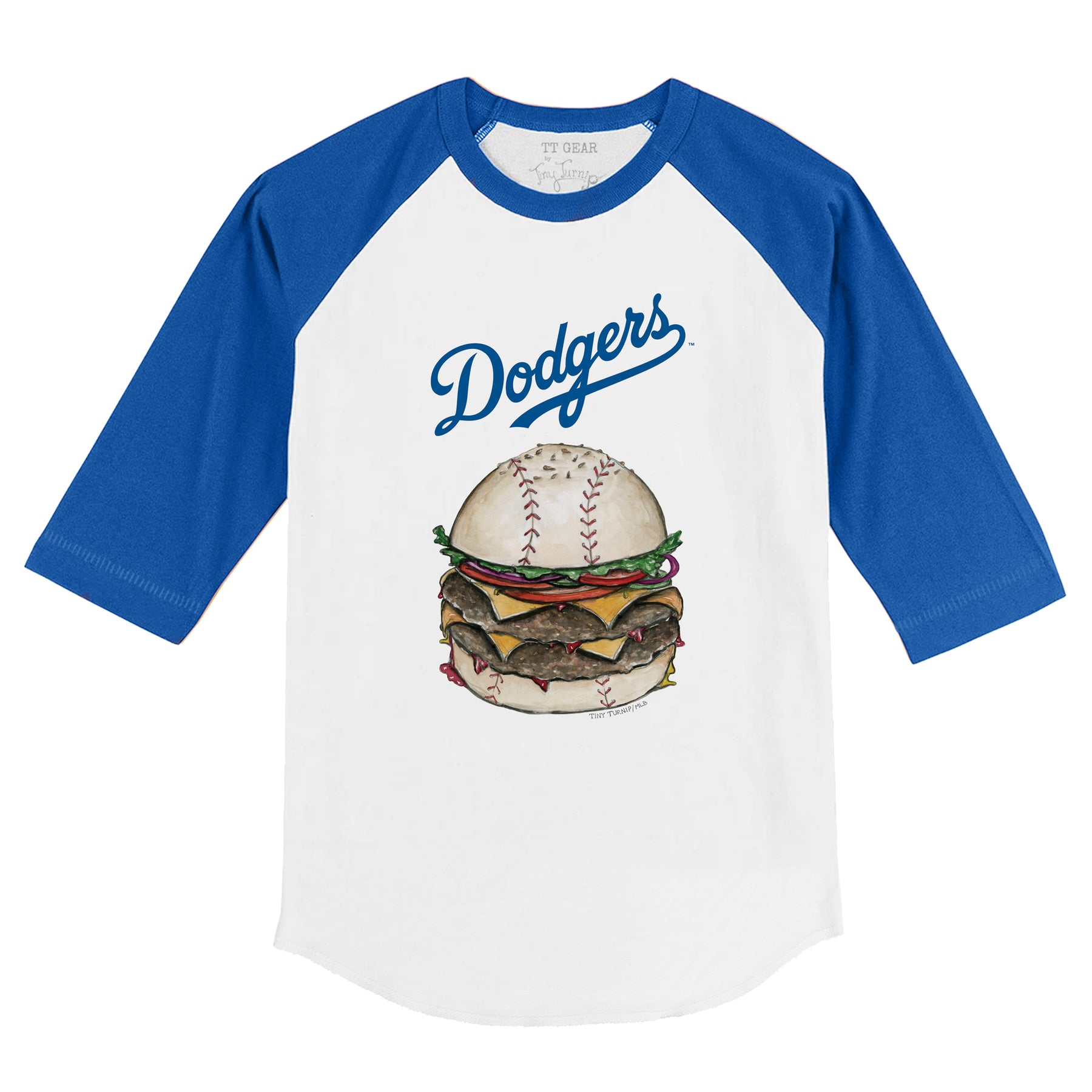 Los Angeles Dodgers Burger 3/4 Royal Blue Sleeve Raglan