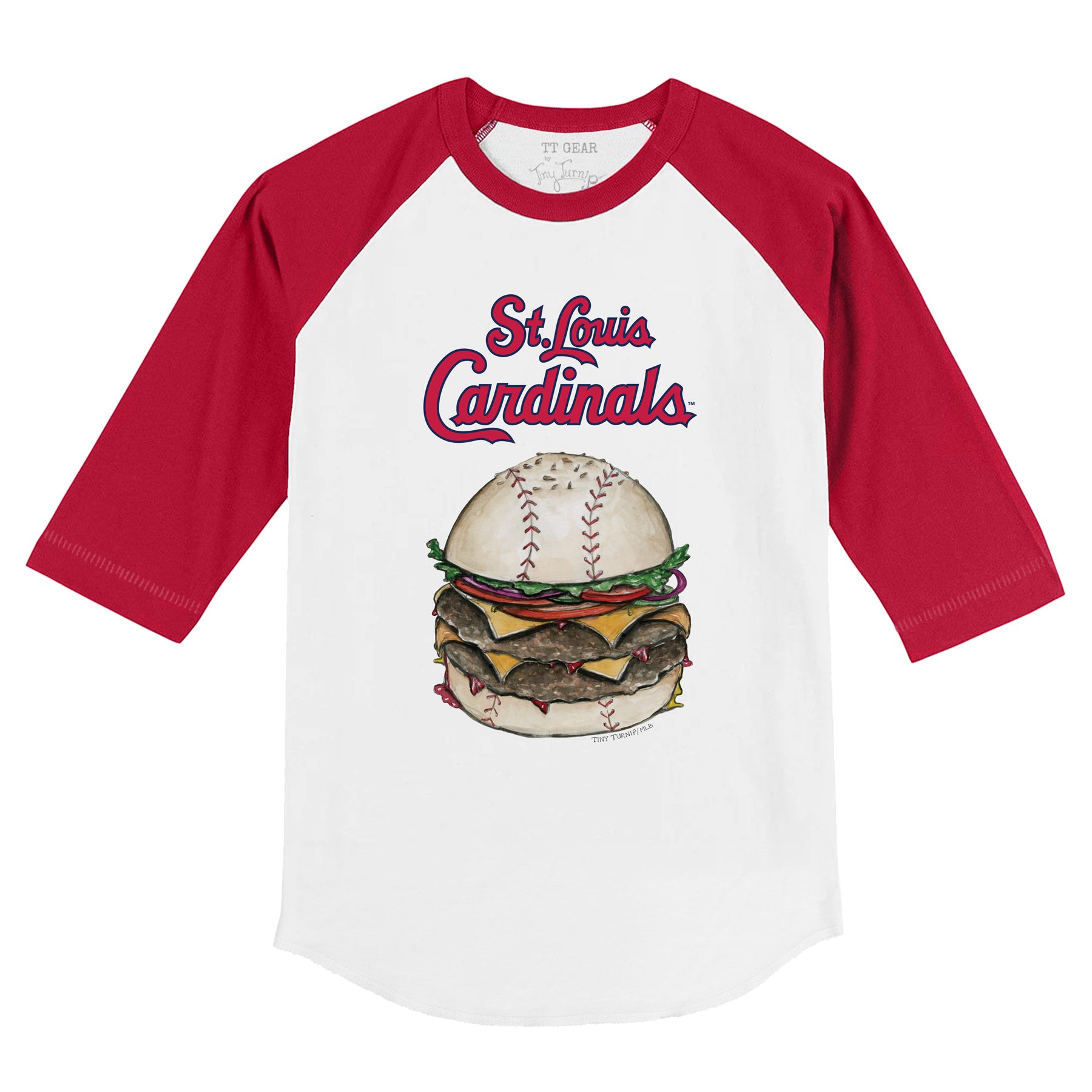 St. Louis Cardinals Burger 3/4 Red Sleeve Raglan