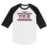 MLB USA 250 3/4 Black Sleeve Raglan