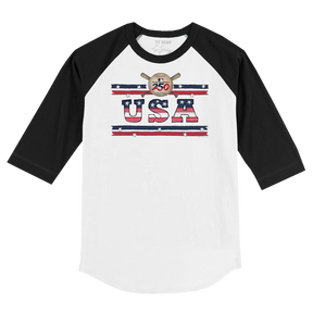 MLB USA 250 3/4 Black Sleeve Raglan