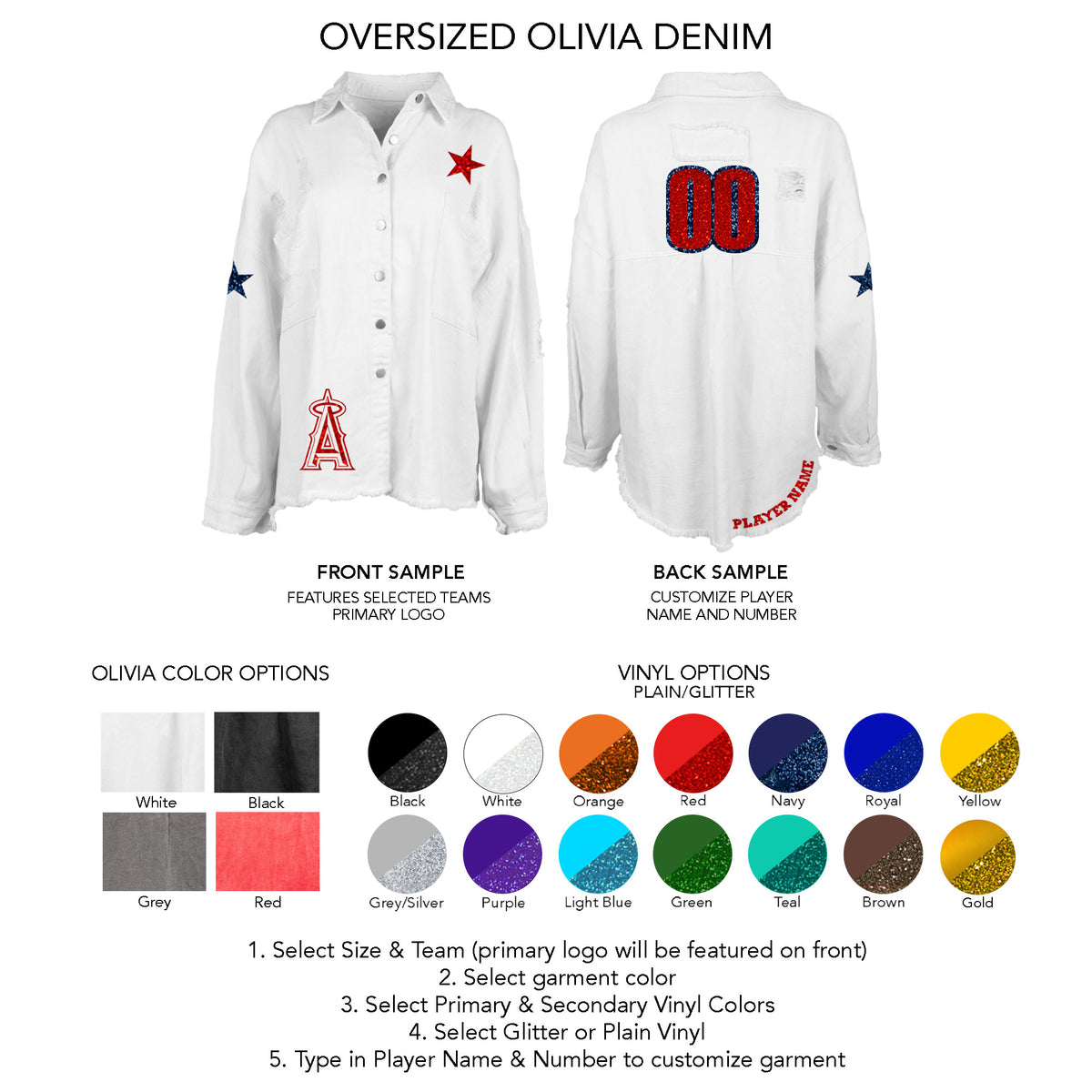 Made-to-Order MLB Team Olivia Lightweight Denim Jacket