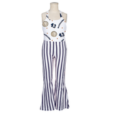 VIP Baseball w/ Name, Number - Kennedy Romper - Tiny Turnip