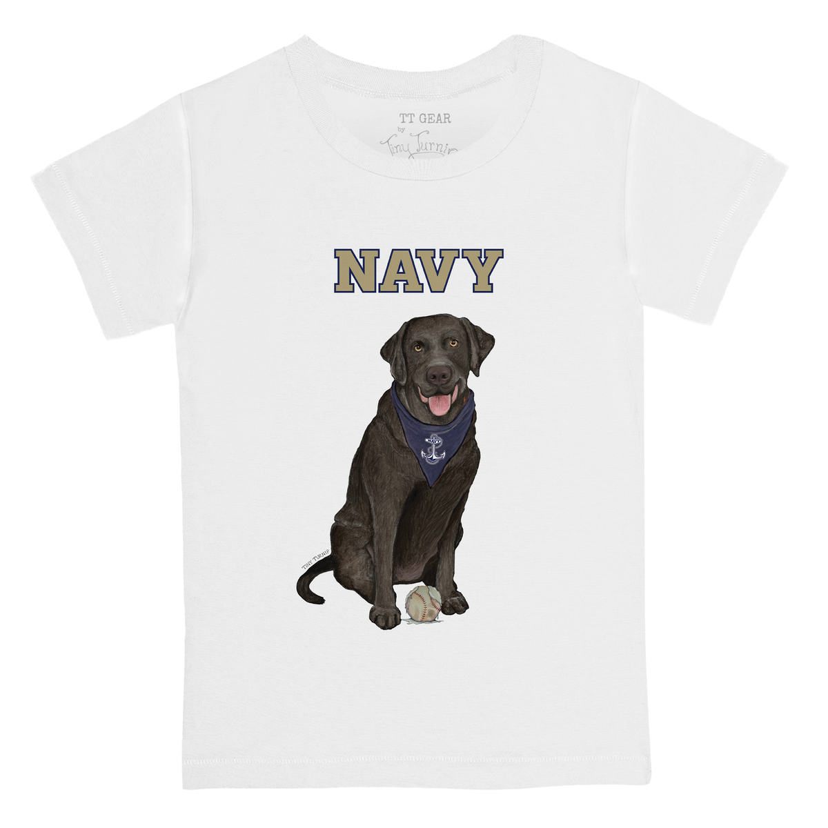 Navy Midshipmen Black Labrador Retriever Kid's Tee Shirt