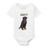 Navy Midshipmen Black Labrador Retriever Short Sleeve Snapper