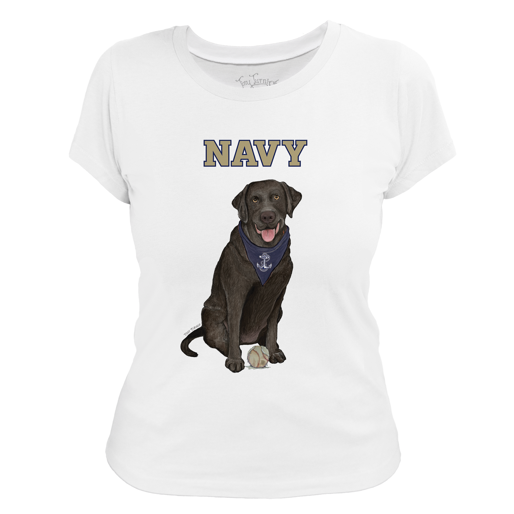 Navy Midshipmen Black Labrador Retriever Women's Tee Shirt