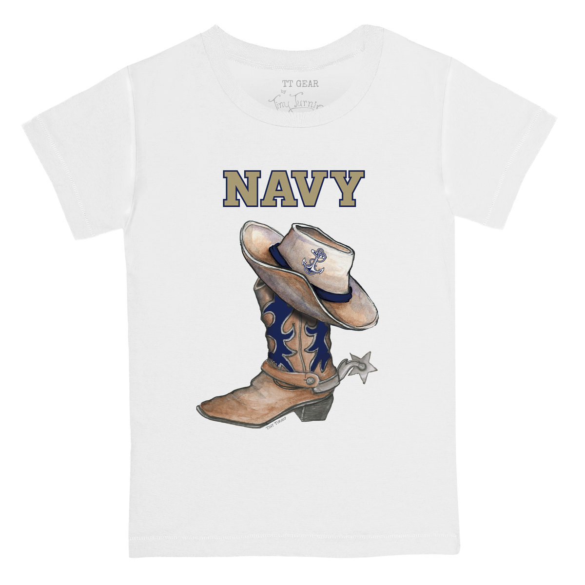 Navy Midshipmen Cowboy Boot Kid's Tee Shirt