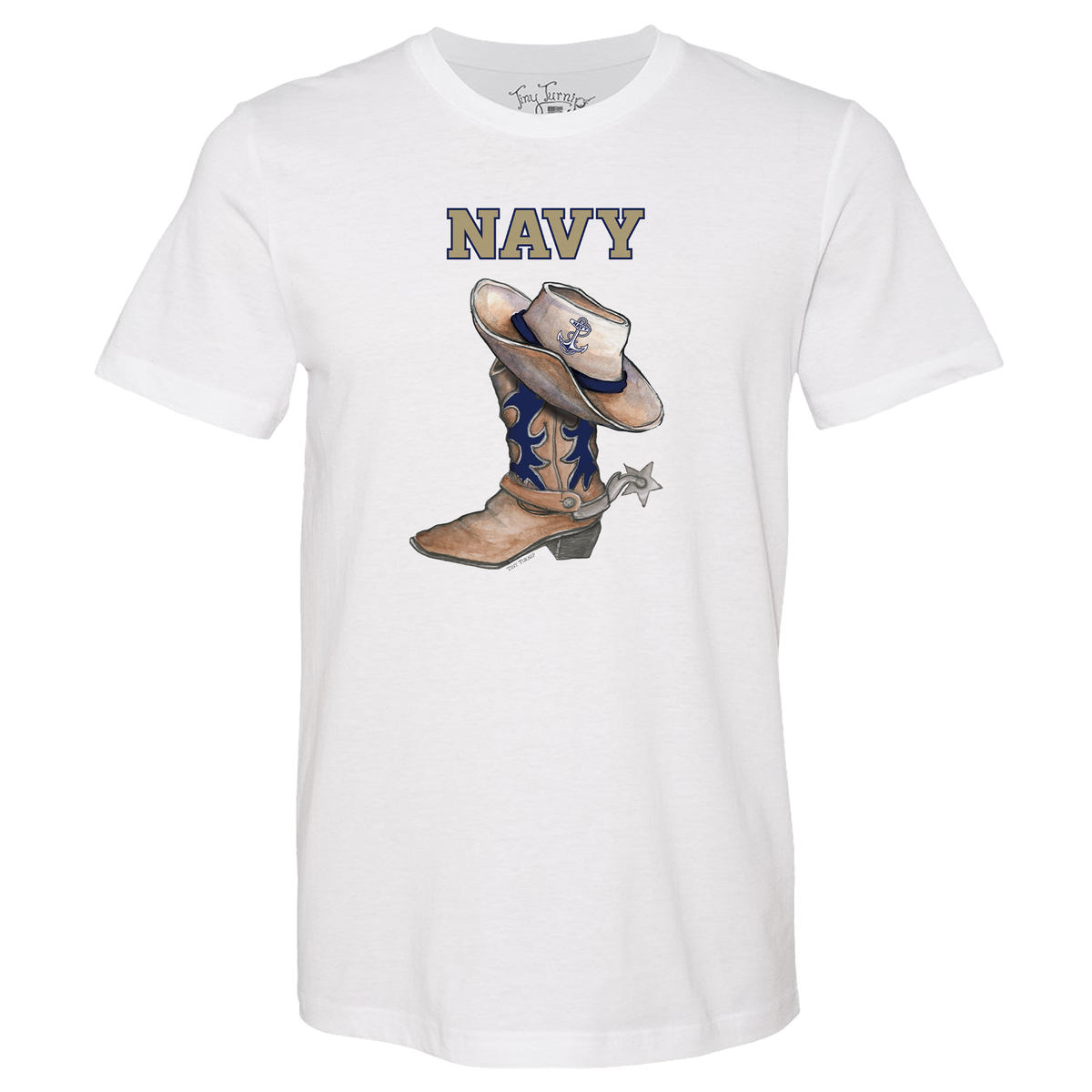 Navy Midshipmen Cowboy Boot Unisex Tee Shirt