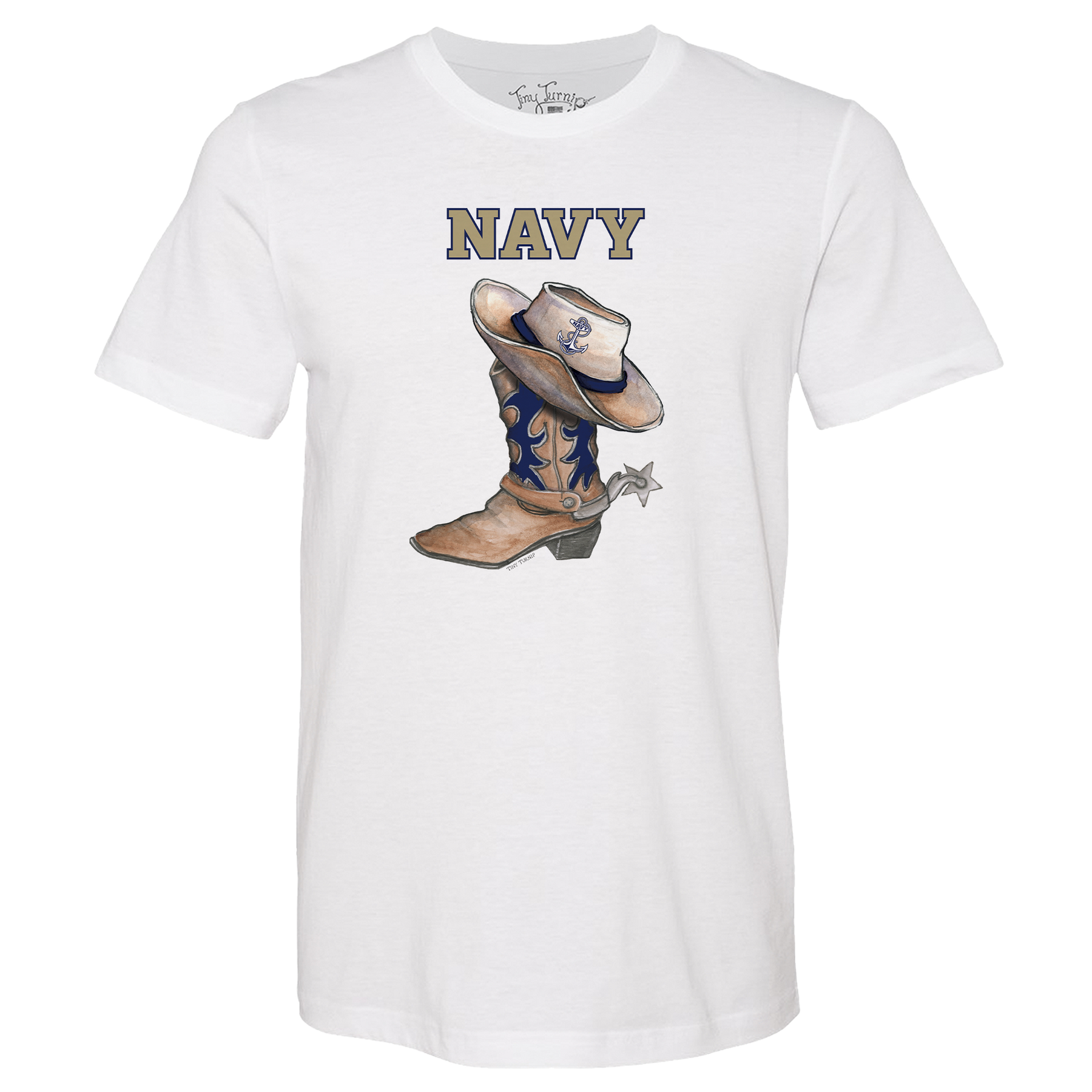 Navy Midshipmen Cowboy Boot Unisex Tee Shirt