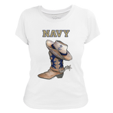Navy Midshipmen Cowboy Boot Women's Tee Shirt