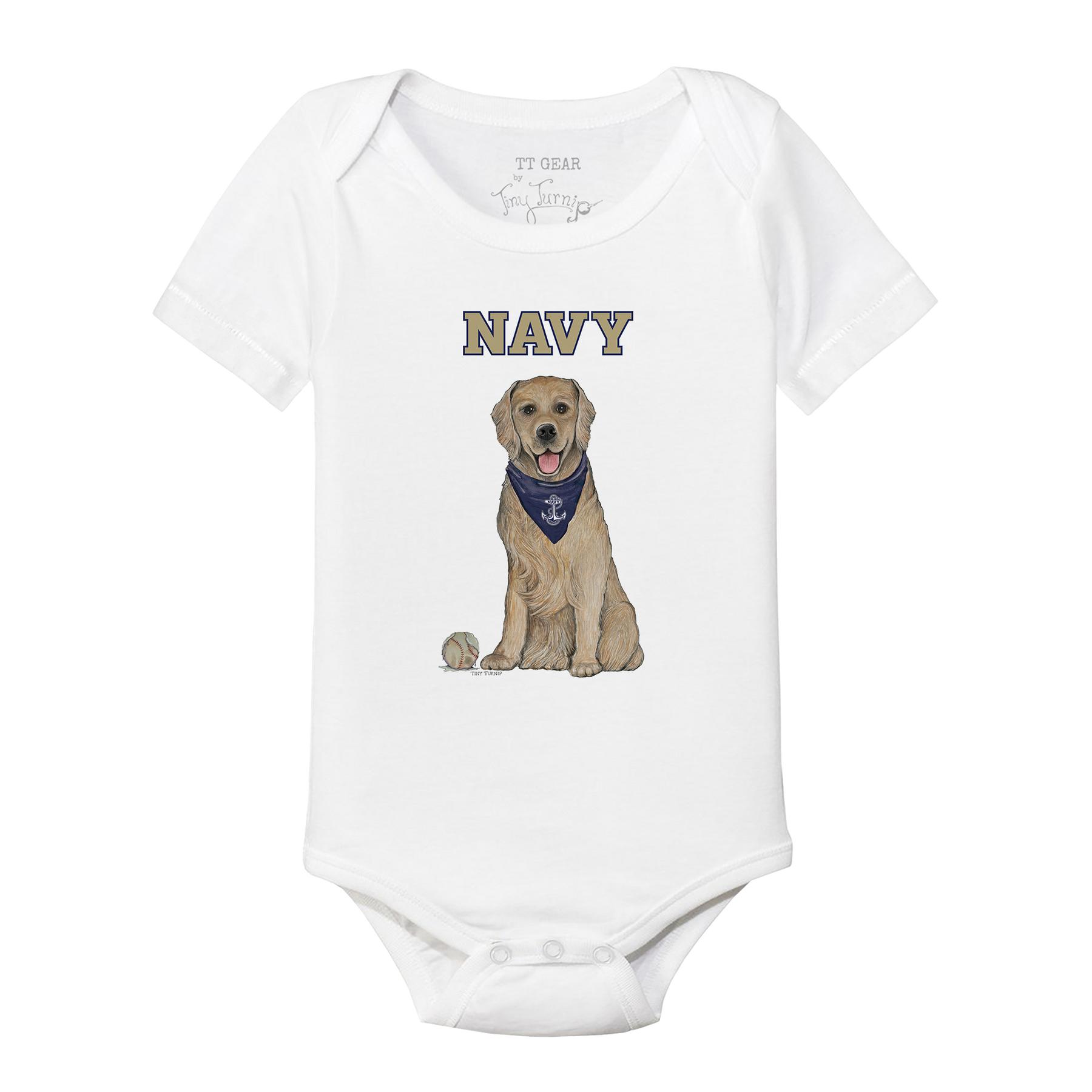 Navy Midshipmen Golden Retriever Short Sleeve Snapper