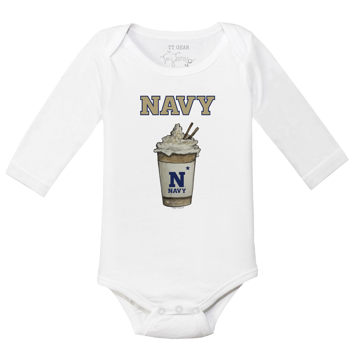Navy Midshipmen Latte Long-Sleeve Snapper