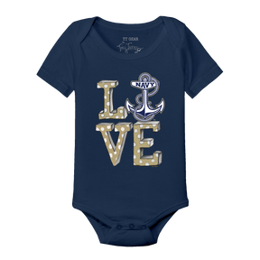 Navy Midshipmen LOVE Short Sleeve Snapper