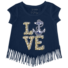 Navy Midshipmen LOVE Fringe Tee