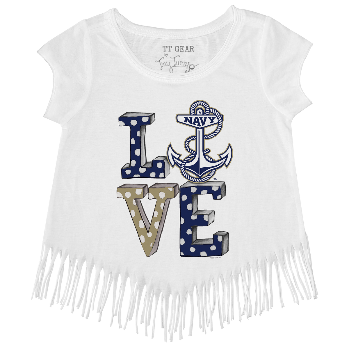 Navy Midshipmen LOVE Fringe Tee