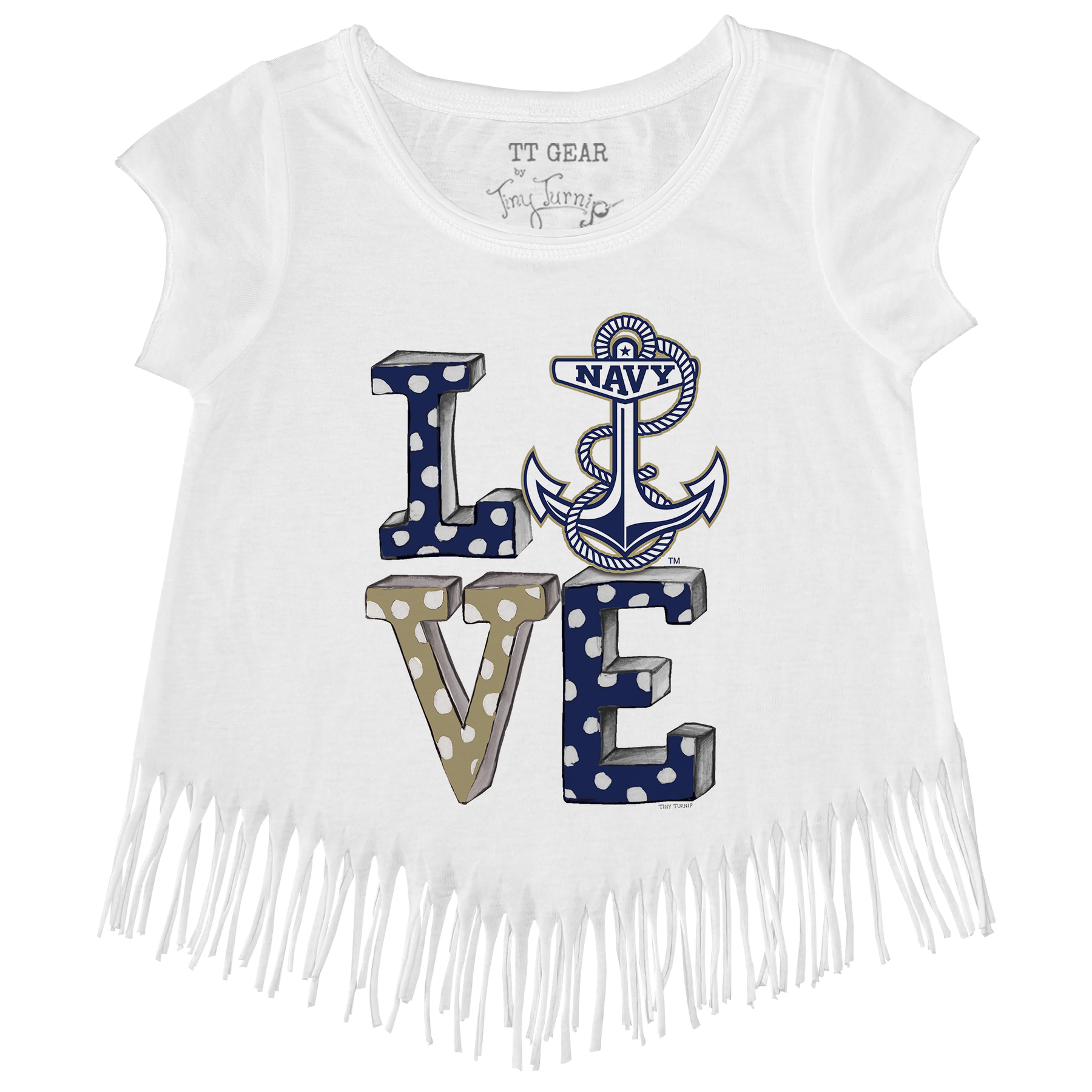 Navy Midshipmen LOVE Fringe Tee