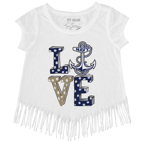 Navy Midshipmen LOVE Fringe Tee