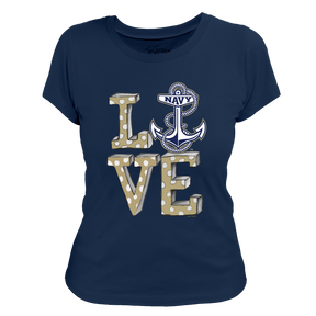 Navy Midshipmen LOVE Women's Tee Shirt