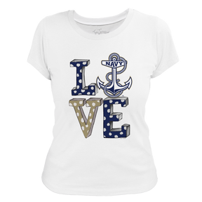 Navy Midshipmen LOVE Women's Tee Shirt