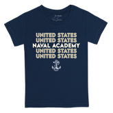 Navy Midshipmen Stacked Kid's Tee Shirt