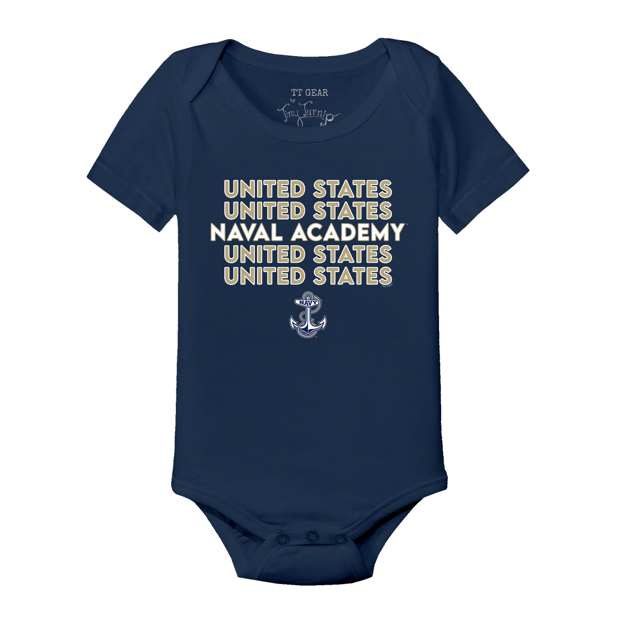 Navy Midshipmen Stacked Short Sleeve Snapper