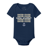 Navy Midshipmen Stacked Short Sleeve Snapper