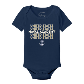 Navy Midshipmen Stacked Short Sleeve Snapper