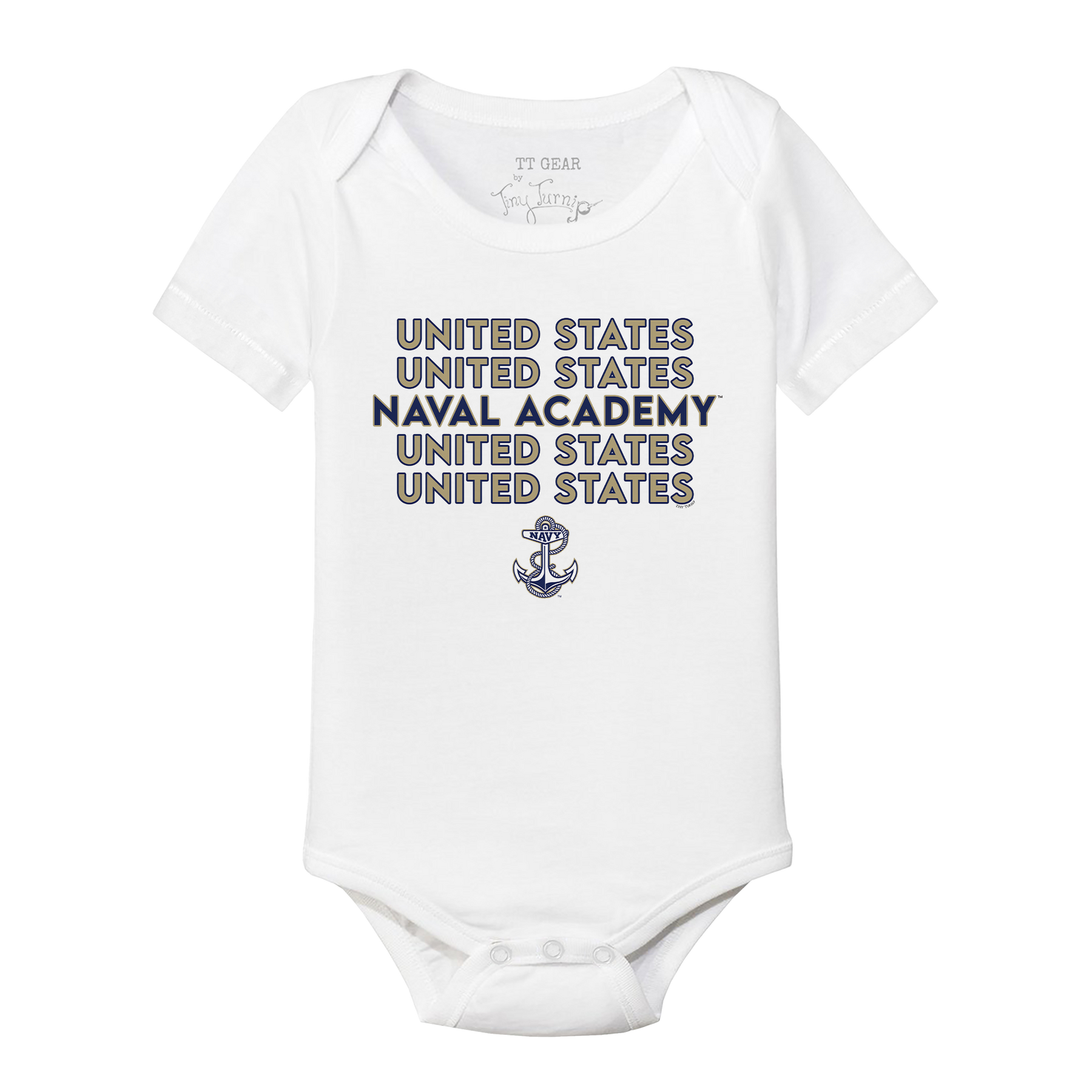 Navy Midshipmen Stacked Short Sleeve Snapper