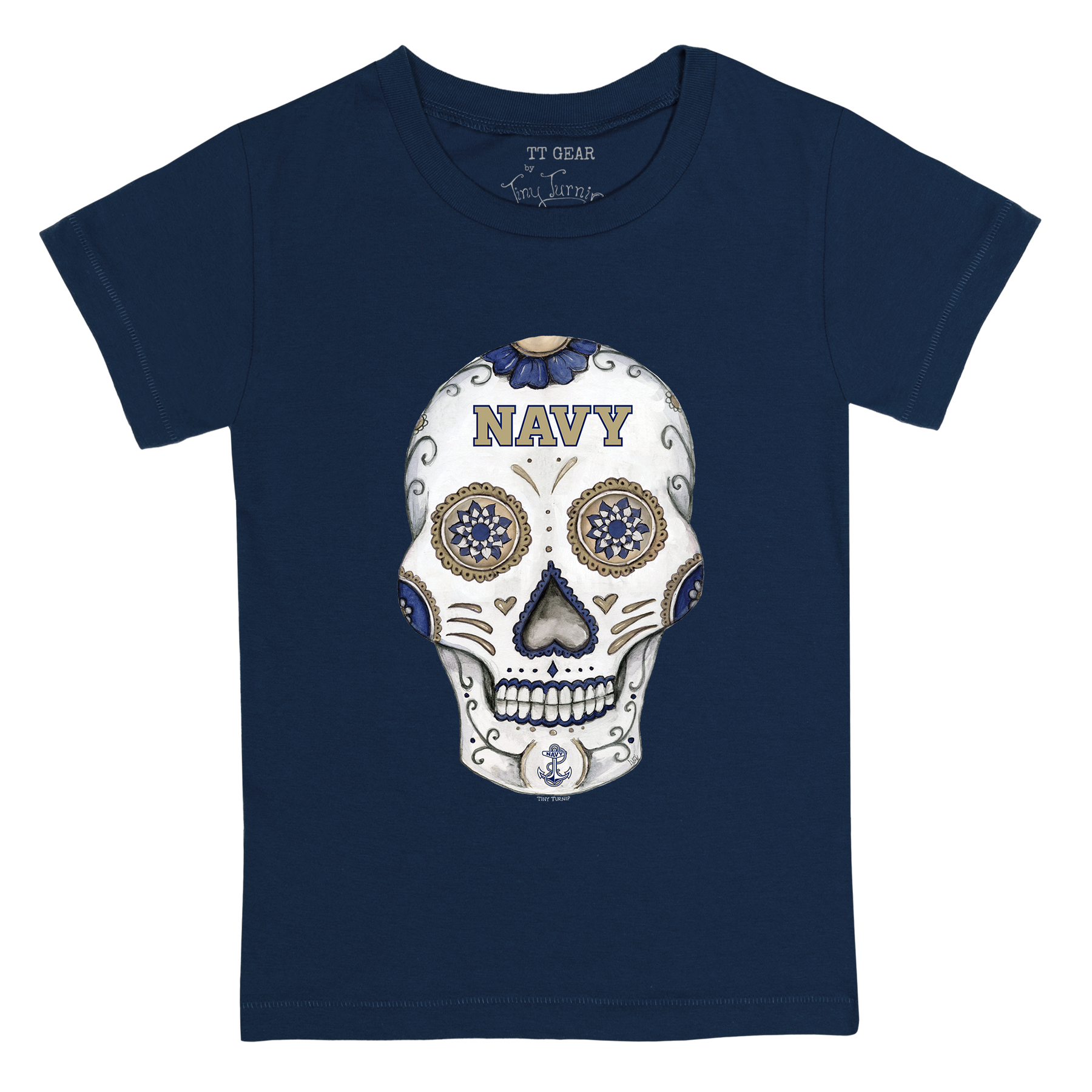Navy Midshipmen Sugar Skull Kid's Tee Shirt