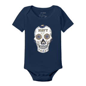 Navy Midshipmen Sugar Skull Short Sleeve Snapper